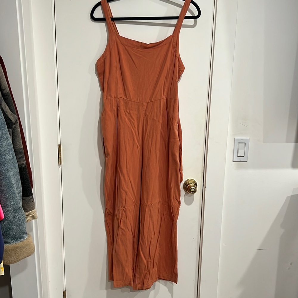 Burnt Orange Wide Leg Jumpsuit